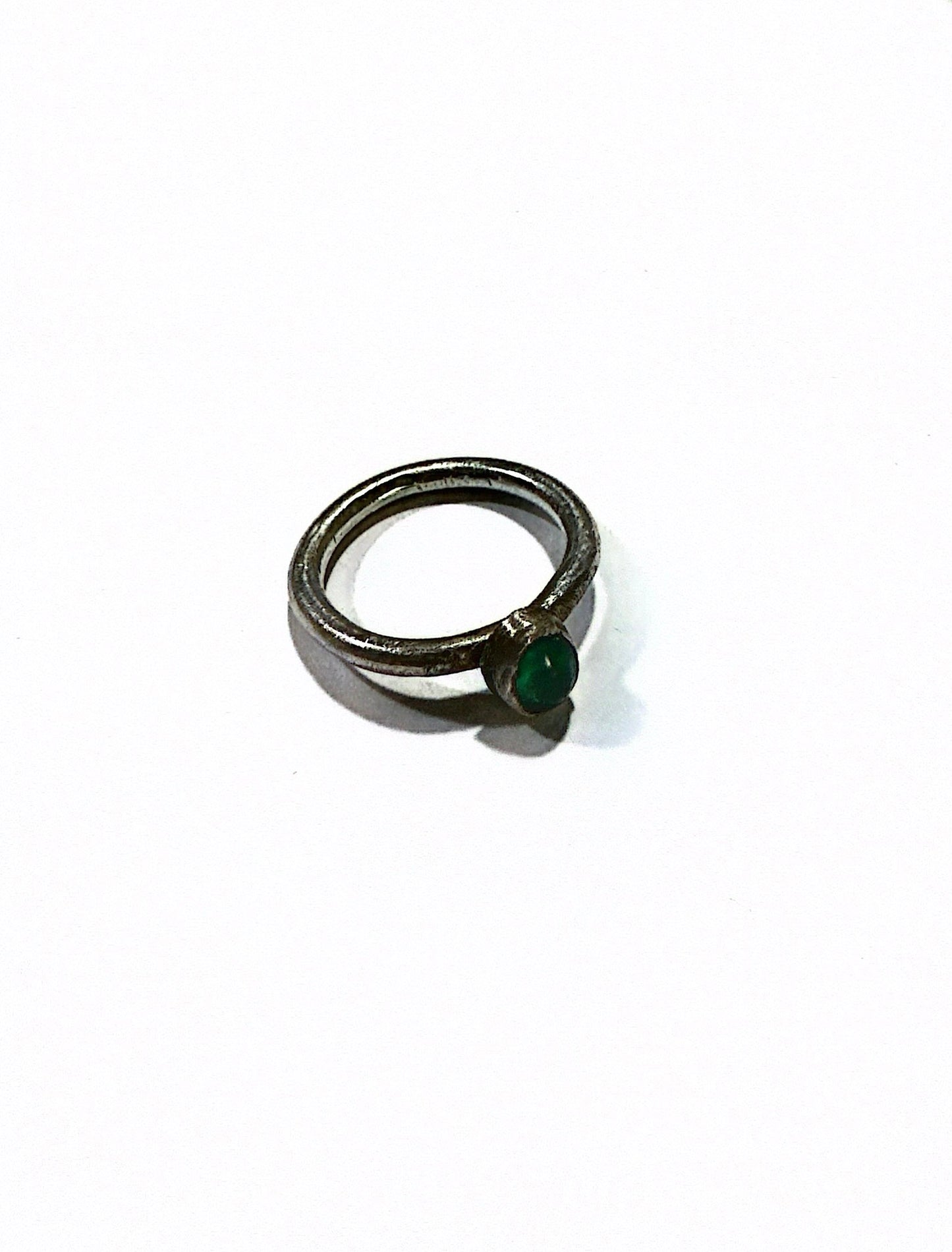 Emerald Droplet Ring